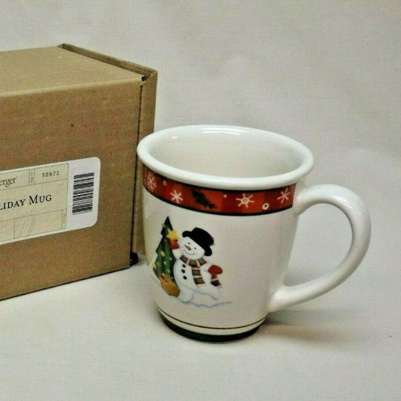 Longaberger Pottery Holiday Mug with Bluster the Snowman in Original Box - Picture 2 of 12